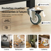 SoBuy FKW22-SCH Cărucior de Bucătărie cu Roți, cu Blat din INOX, 1 Sertar, 1 Etajeră și 2 Uși, Cărucior Multifuncțional – 60x45x92 cm, Negru