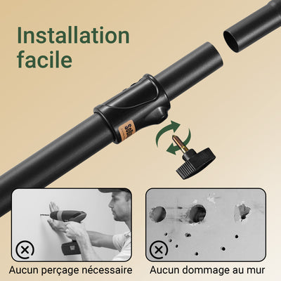 SoBuy FRG34-II-SCH Suport de haine telescopic robust – Dressing deschis reglabil cu bare și rafturi, Cuier pentru dormitor sau dressing, Negru