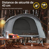 SoBuy OGS60-HG Pat pliant de camping din aluminiu ușor, 3 în 1 cu acoperiș anti-UV + saltea gonflabilă integrată + geantă de transport, 1 persoană