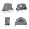 SoBuy OGS60-HG Pat pliant de camping din aluminiu ușor, 3 în 1 cu acoperiș anti-UV + saltea gonflabilă integrată + geantă de transport, 1 persoană