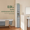 SoBuy BZR34-HG Dulap-coloană înalt de baie cu 1 sertar, 2 uși și 5 compartimente