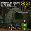 SoBuy OGS32-L-GR Cort de camping 4 în 1 pliabil cu pat supraînălțat, acoperiș, sac de dormit, saltea gonflabilă - 2 persoane - Ideal pentru drumeții, festivaluri și aer liber