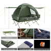 SoBuy OGS32-L-GR Cort de camping 4 în 1 pliabil cu pat supraînălțat, acoperiș, sac de dormit, saltea gonflabilă - 2 persoane - Ideal pentru drumeții, festivaluri și aer liber