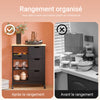 SoBuy FKW79-SCH Meuble Cuisine Desserte de Cuisine à roulettes, Desserte Rangement avec 3 Tiroirs et 1 Tablette Amovible, Meuble de Rangement Cuisine, L68xP38xH85cm,Noir
