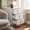 SoBuy FBT115-L-W Table de Chevet - Table de Nuit avec 3 tiroirs, Table d'appoint pour Chambre à Coucher - Meuble de Rangement Moderne, Blanc L40 x P40 x H63 cm