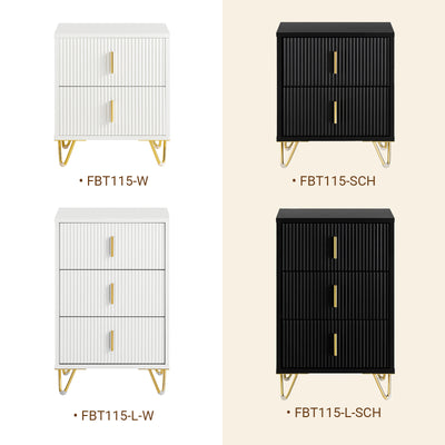 SoBuy FBT115-L-W Noptieră - Noptieră cu 3 sertare, Masă laterală pentru dormitor - Dulap modern de depozitare, alb L40 x P40 x H63 cm