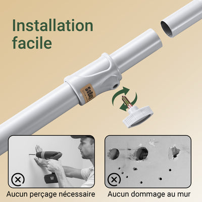 SoBuy KLS03-II-HG Suport telescopic robust pentru haine – Dulap deschis reglabil cu bare pentru dormitor/dressing, Gri