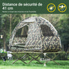 SoBuy OGS32-TN Cort de camping 4 în 1 pliabil cu pat supraînălțat, acoperiș, sac de dormit, saltea gonflabilă -1 persoană - Ideal pentru drumeții, festivaluri și aer liber, L193xP86xH160 cm