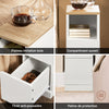 SoBuy FBT149-WN Noptieră Îngustă, Masă Laterală Subțire cu 2 Sertare și Raft, Organizator de Noptieră pentru Dormitor, Living, Alb, L 20 x A 35 x H 60 cm