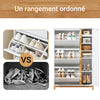 SoBuy FSR189-WN Dulap de pantofi cu 3 sertare rabatabile și 1 ușă, capacitate mare 20 de perechi pentru hol – 80x34x122 cm, alb și natur