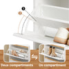 SoBuy FSR193-WN Meuble à Chaussures à Abattants 2 Niveaux – Rangement Familial pour Entrée – 60x34x91 cm Blanc et Bois
