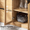 SoBuy FSB99-N Buffet Bas Multifonction avec 3 Portes et 3 Tiroirs, Meuble Rangement pour Cuisine, Salle à Manger ou Entrée, Naturel 112×40×89 cm