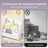 SoBuy KMB32-K-W Bibliotecă pentru copii, organizator jucării, bibliotecă cu cărți, 4 niveluri și 1 compartiment deschis, raft pentru cărți, mobilă de depozitare pentru camera copilului, birou, sufragerie, alb, 70x30x60 cm