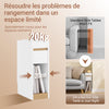SoBuy FBT163-WN Noptieră îngustă de 20 cm cu sertar și raft, Mobilier economizor de spațiu pentru sufragerie, Alb și Natural 20 x 35 x 60 cm