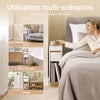 SoBuy FBT163-WN Noptieră îngustă de 20 cm cu sertar și raft, Mobilier economizor de spațiu pentru sufragerie, Alb și Natural 20 x 35 x 60 cm