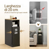 SoBuy FBT149-WN Noptiera subtire cu 2 sertare si raft - Noptiera alba 20x35x60 cm