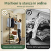 SoBuy KLS20-SCH, Raft pentru haine montat pe perete cu 2 rafturi MDF, Suport pentru haine cu economie de spațiu Capacitate 45 kg, Dulap pentru dormitor și intrare, 91,5x48x220cm, Negru industrial