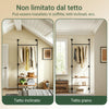SoBuy KLS20-SCH, Raft pentru haine montat pe perete cu 2 rafturi MDF, Suport pentru haine cu economie de spațiu Capacitate 45 kg, Dulap pentru dormitor și intrare, 91,5x48x220cm, Negru industrial