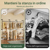 SoBuy KLS20-SCH, Raft pentru haine montat pe perete cu 2 rafturi MDF, Suport pentru haine cu economie de spațiu Capacitate 45 kg, Dulap pentru dormitor și intrare, 91,5x48x220cm, Negru industrial