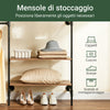SoBuy KLS20-SCH, Raft pentru haine montat pe perete cu 2 rafturi MDF, Suport pentru haine cu economie de spațiu Capacitate 45 kg, Dulap pentru dormitor și intrare, 91,5x48x220cm, Negru industrial