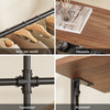 SoBuy KLS20-SCH, Raft pentru haine montat pe perete cu 2 rafturi MDF, Suport pentru haine cu economie de spațiu Capacitate 45 kg, Dulap pentru dormitor și intrare, 91,5x48x220cm, Negru industrial