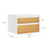 SoBuy FBT175-E-WN Table de Chevet Suspendue avec Lampe à détecteur de Mouvement Amovible et 2 tiroirs, Table de Nuit Flottante pour Chambre, Salon ou Couloir, 40x29.8x25.6cm, Blanc Naturel