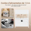 SoBuy FRG258-W Noptieră cu 2 sertare și raft, Noptieră pentru dormitor - Dulap de depozitare modern L45 x P38 x H55 cm Alb