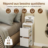 SoBuy FBT171-WN Noptieră îngustă, Masă de noapte cu sertar și raft, Mobilier de accent modern pentru dormitor și living, Alb, 20 x 35 x 60 cm