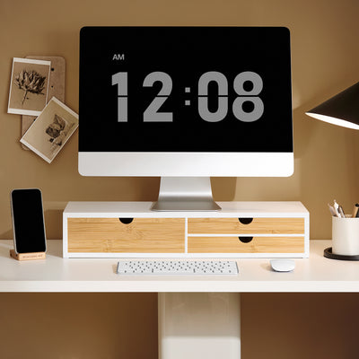 SoBuy BBF11-WN Réhausseur d'écran Support de moniteur écran ergonomique Support