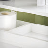 SoBuy BZR02-W Dulap WC Baie cu Roți, Dulap Mic de Depozitare, cu 2 Uși Glisante și Raft Deschis, Dulap Toaletă pentru Spații Reduse Alb 70x71x20cm