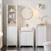 SoBuy BZR101-W Meuble sous Évier Salle de Bain, Meuble Évier de Cuisine avec 2 Portes