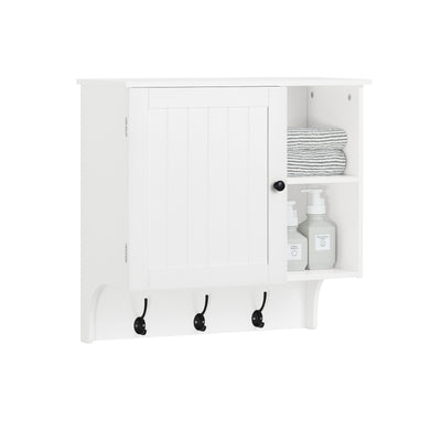 SoBuy BZR103-W Armoire Haute Murale Placard Mural Meuble Haut de Salle de Bain Meuble Suspendu Meuble Murale