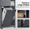SoBuy BZR104-DG Coloană de Baie Gri 171cm cu Coș de Rufe, 6 Rafturi și 2 Sertare, Anti-răsturnare, 70kg – 60x37x171 cm