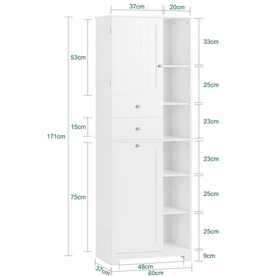 Armoire salle de bain SoBuy BZR104-W blanche – vue globale en situation