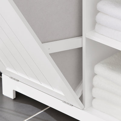 Armoire salle de bain SoBuy BZR104-W – vue du compartiment supérieur fermé