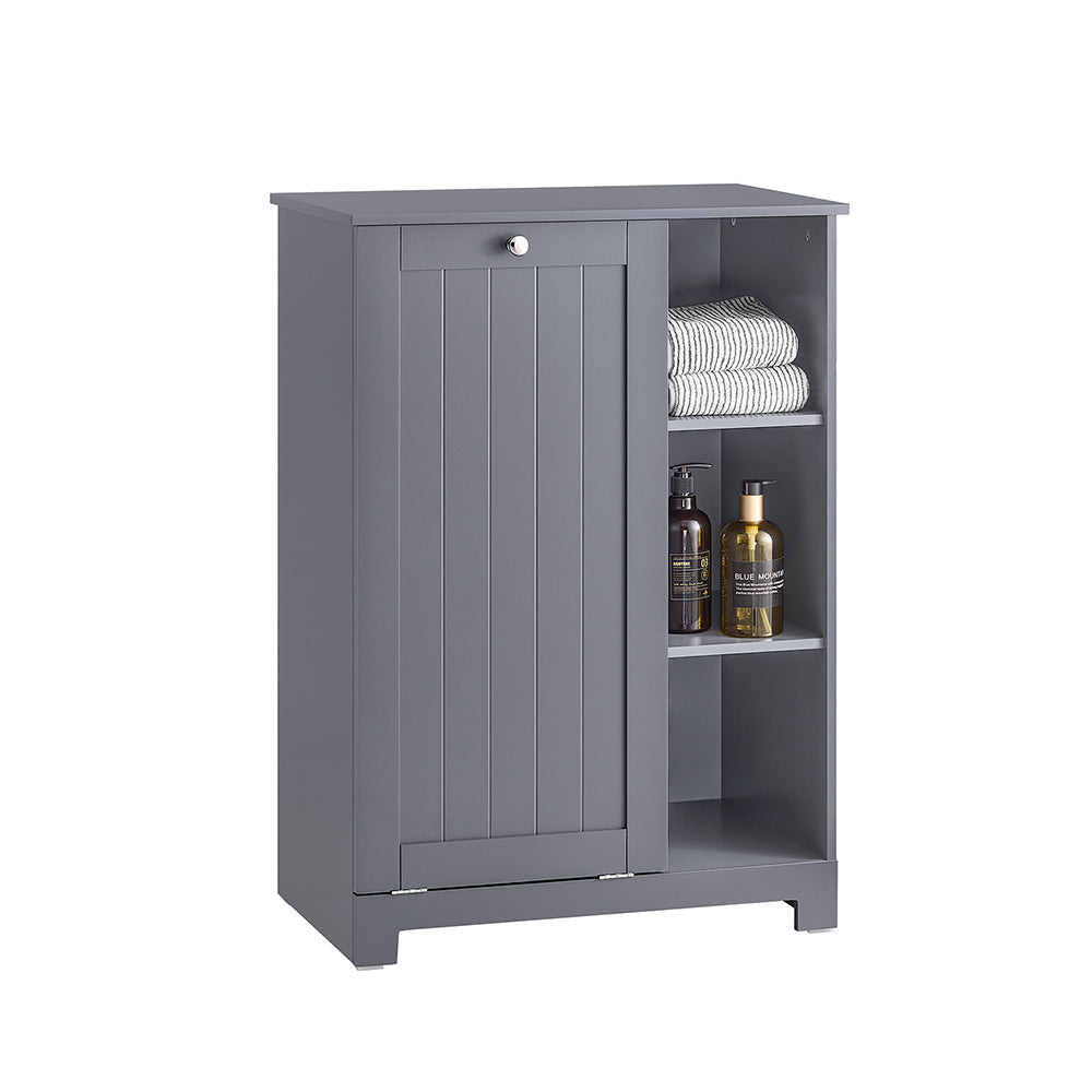 SoBuy BZR105-DG Meuble Bas Armoire à Linge avec Sac à Linge, Coffre à Linge, Porte Vêtement, Corbeille à Linge Sale