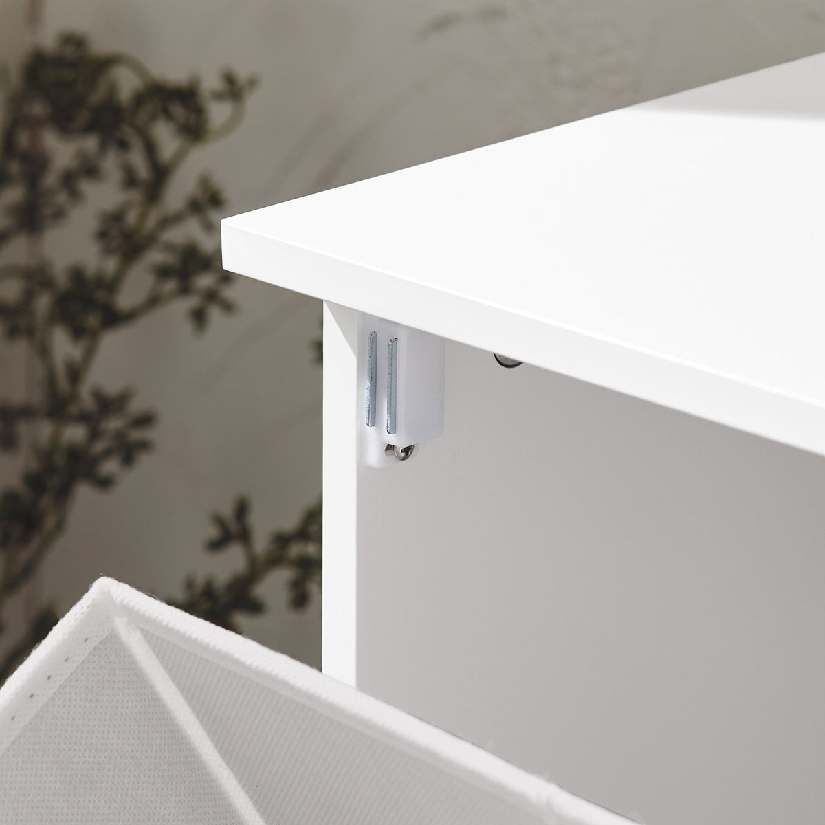 SoBuy BZR105-W Dulap de Baie cu Coșuri de Rufe – Dulap Inferior de Baie cu Coș Rabatabil și 3 Rafturi, Coș de Rufe, Lemn, Alb, 60x37x86 cm