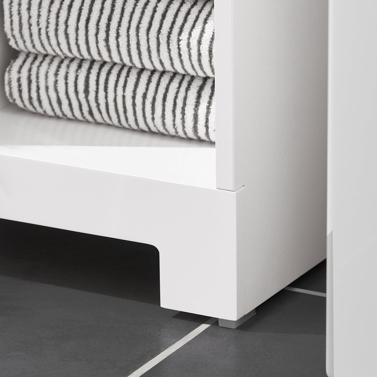 SoBuy BZR105-W Dulap de Baie cu Coșuri de Rufe – Dulap Inferior de Baie cu Coș Rabatabil și 3 Rafturi, Coș de Rufe, Lemn, Alb, 60x37x86 cm