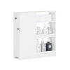 SoBuy BZR106-W Dulap de depozitare baie îngust pe roți, Suport hârtie igienică, Dulap WC compact, Cărucior de depozitare