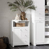 SoBuy BZR107-W Meuble de Rangement Salle de Bain, Meuble Demi-Colonne, Meuble Bas, Armoire Toilettes WC, Placard