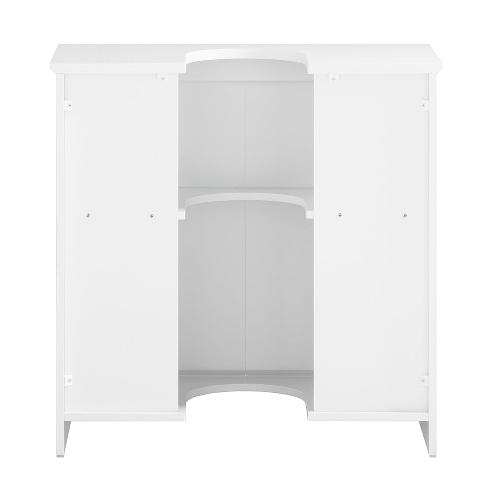 SoBuy BZR108-II-W Dulap sub chiuvetă pentru baie, Dulap sub lavoar, Dulap sub lavoar (chiuvetă), Dulap sub chiuvetă de bucătărie, Mască lavoar cu 2 uși, 60x30x60 cm, Alb