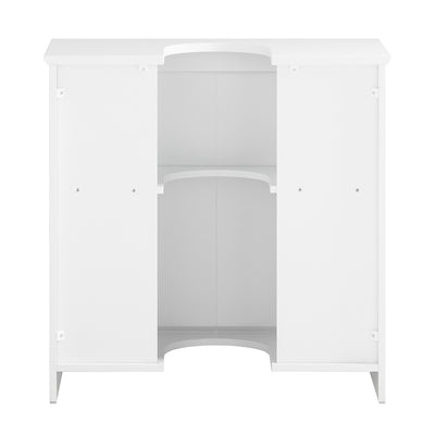 SoBuy BZR108-II-W Dulap sub chiuvetă pentru baie, Dulap sub lavoar, Dulap sub lavoar (chiuvetă), Dulap sub chiuvetă de bucătărie, Mască lavoar cu 2 uși, 60x30x60 cm, Alb