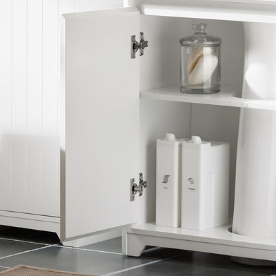 SoBuy BZR108-II-W Dulap sub chiuvetă pentru baie, Dulap sub lavoar, Dulap sub lavoar (chiuvetă), Dulap sub chiuvetă de bucătărie, Mască lavoar cu 2 uși, 60x30x60 cm, Alb
