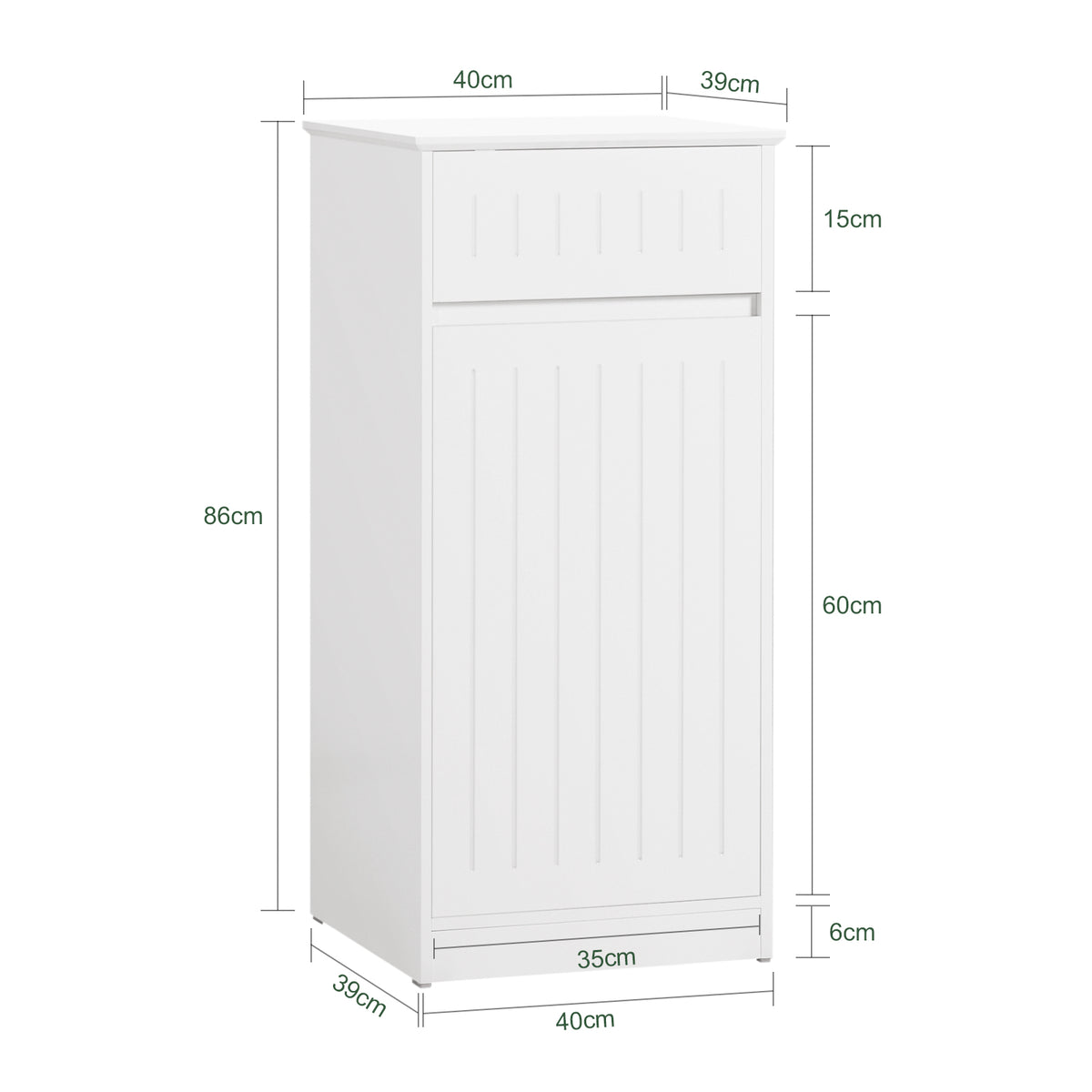 SoBuy BZR110-W Armoire à Linge avec 1 Porte – L40×P39×H86 cm, Charge 25 kg, MDF E1, Blanc