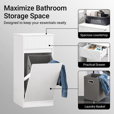 SoBuy BZR110-W Armoire à Linge avec 1 Porte – L40×P39×H86 cm, Charge 25 kg, MDF E1, Blanc