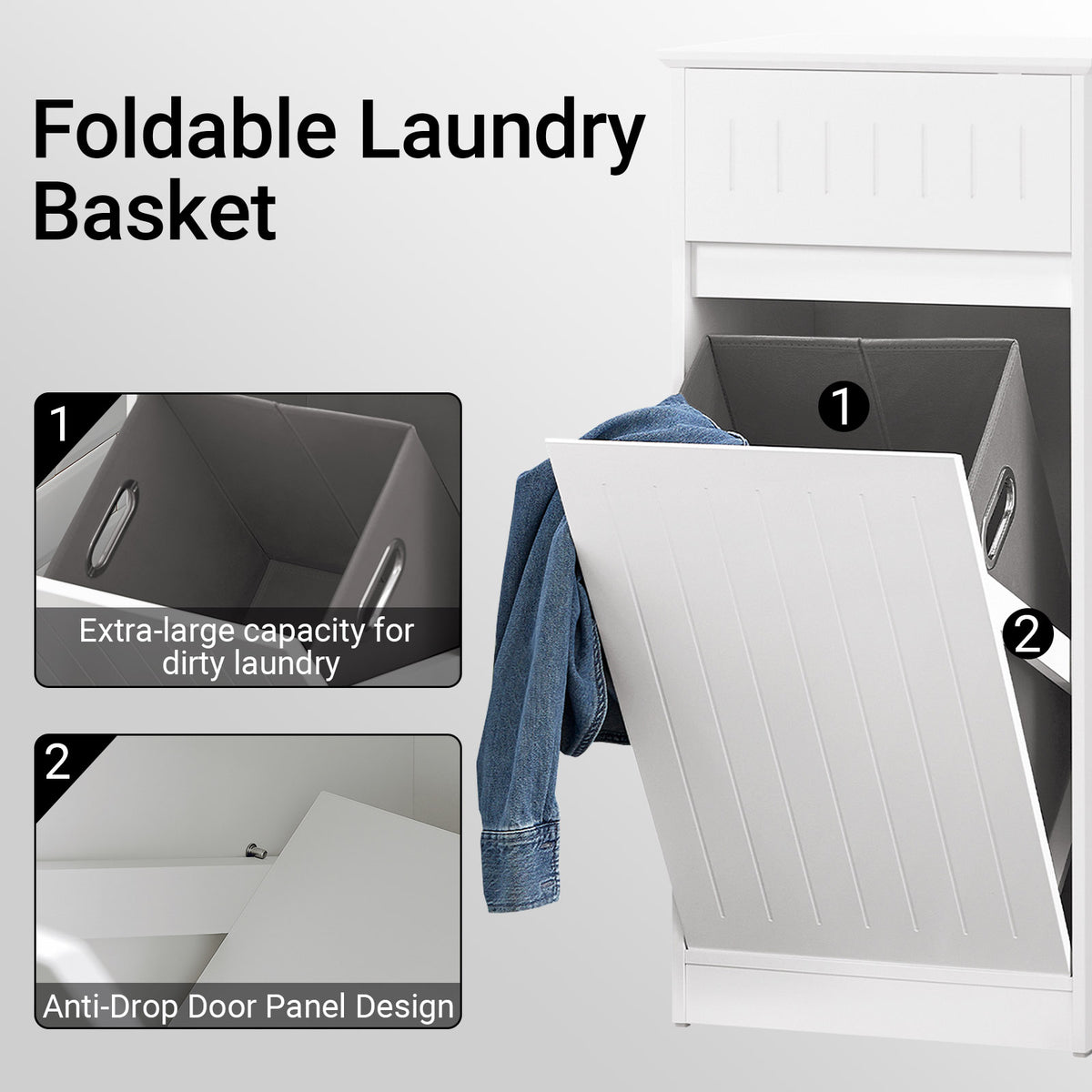 SoBuy BZR110-W Armoire à Linge avec 1 Porte – L40×P39×H86 cm, Charge 25 kg, MDF E1, Blanc