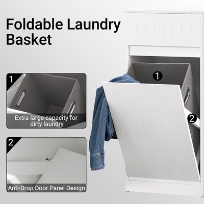 SoBuy BZR110-W Armoire à Linge avec 1 Porte – L40×P39×H86 cm, Charge 25 kg, MDF E1, Blanc