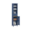 SoBuy BZR112-B Dulap de baie tip coloană, cu 3 rafturi deschise, dulap cu ușă și sertar, mobilier mic de depozitare pentru baie, pentru spații înguste, 35 x 30 x 170 cm