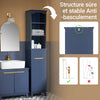 SoBuy BZR112-B Dulap de baie tip coloană, cu 3 rafturi deschise, dulap cu ușă și sertar, mobilier mic de depozitare pentru baie, pentru spații înguste, 35 x 30 x 170 cm