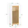 SoBuy BZR126-W Dulap de Baie cu Coș de Rufe – Dulap pentru Rufe, Economie de Spațiu – Unitate de Depozitare din Lemn, pentru Baie, WC de Oaspeți, Ușă din Bambus, 32x33x85 cm
